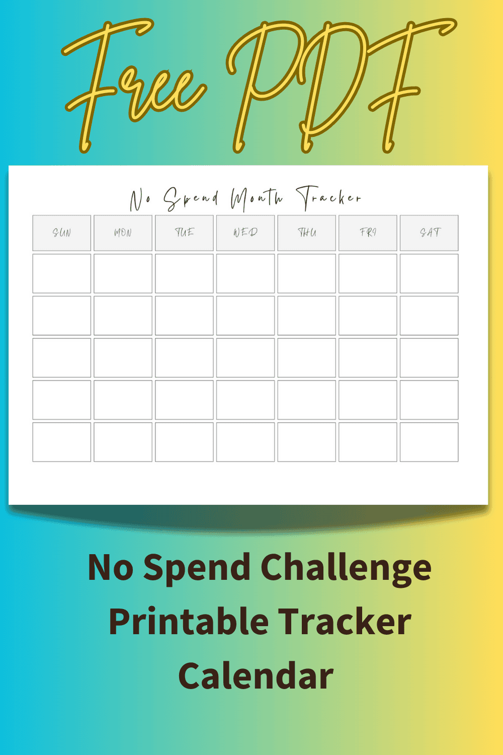 no spend challenge printable