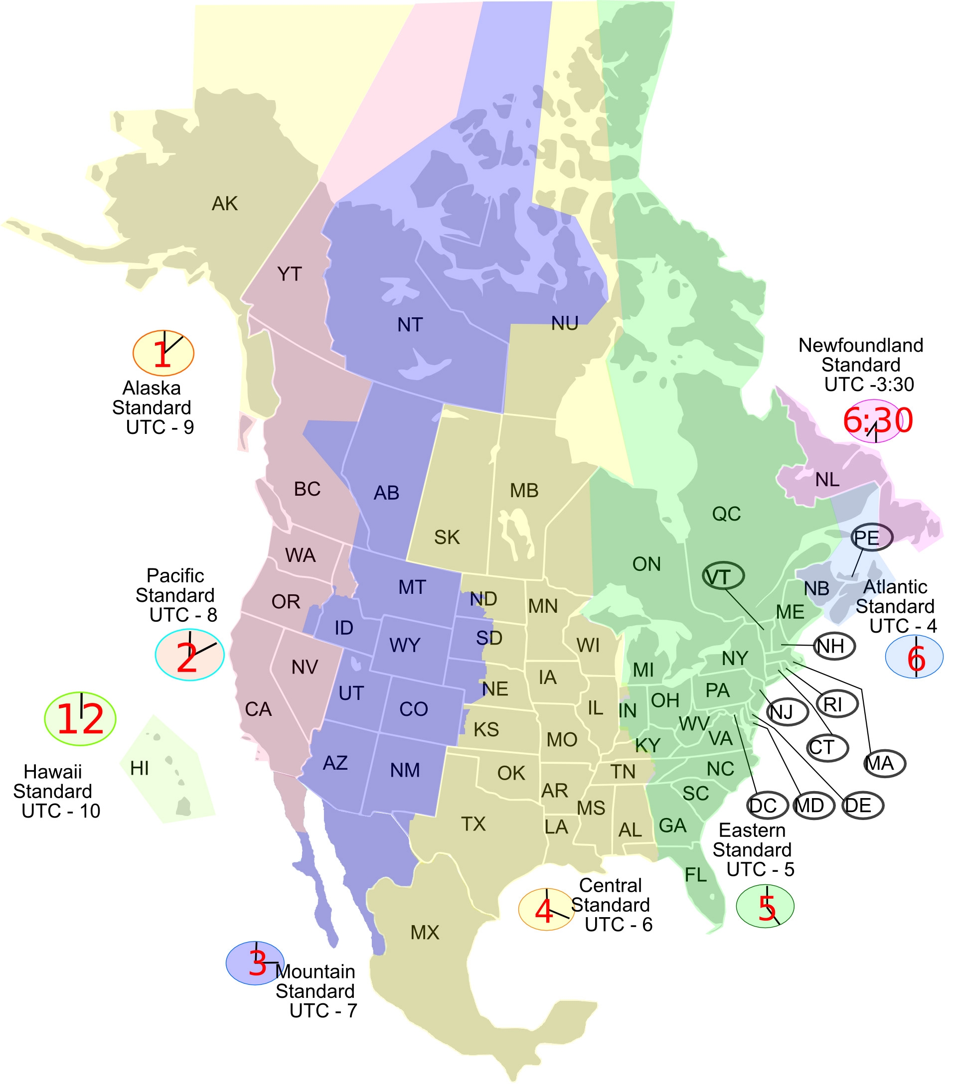 printable united states map with time zones