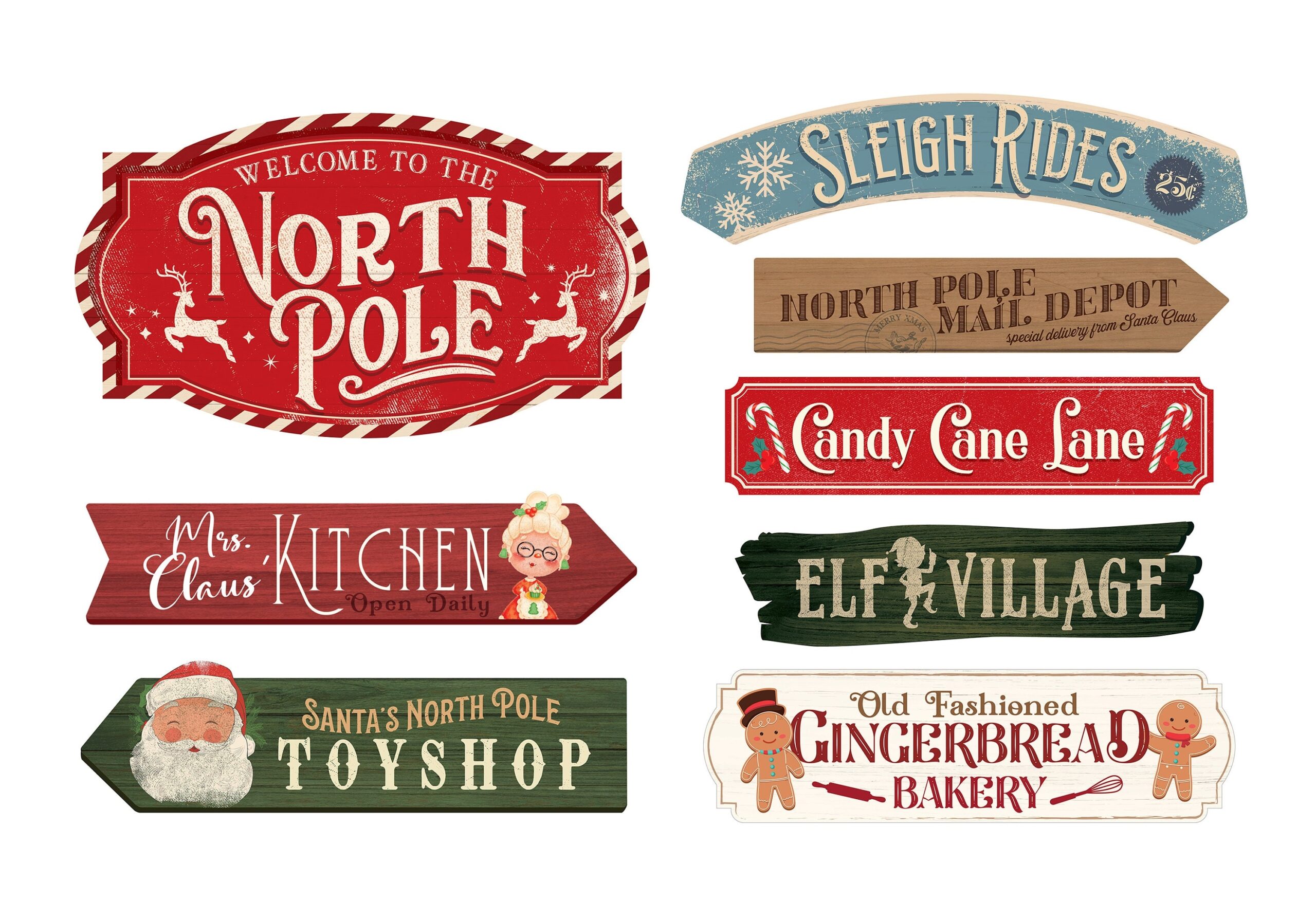 North Pole Directional Sign Christmas Party Decoration Perfect For Any Christmas Party Or Event Digital File Etsy