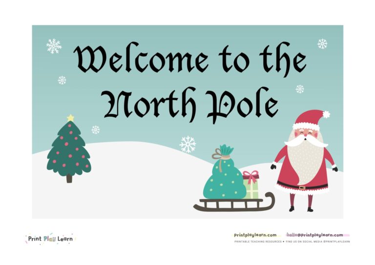 North Pole Sign Printable Teaching Resources Print Play Learn