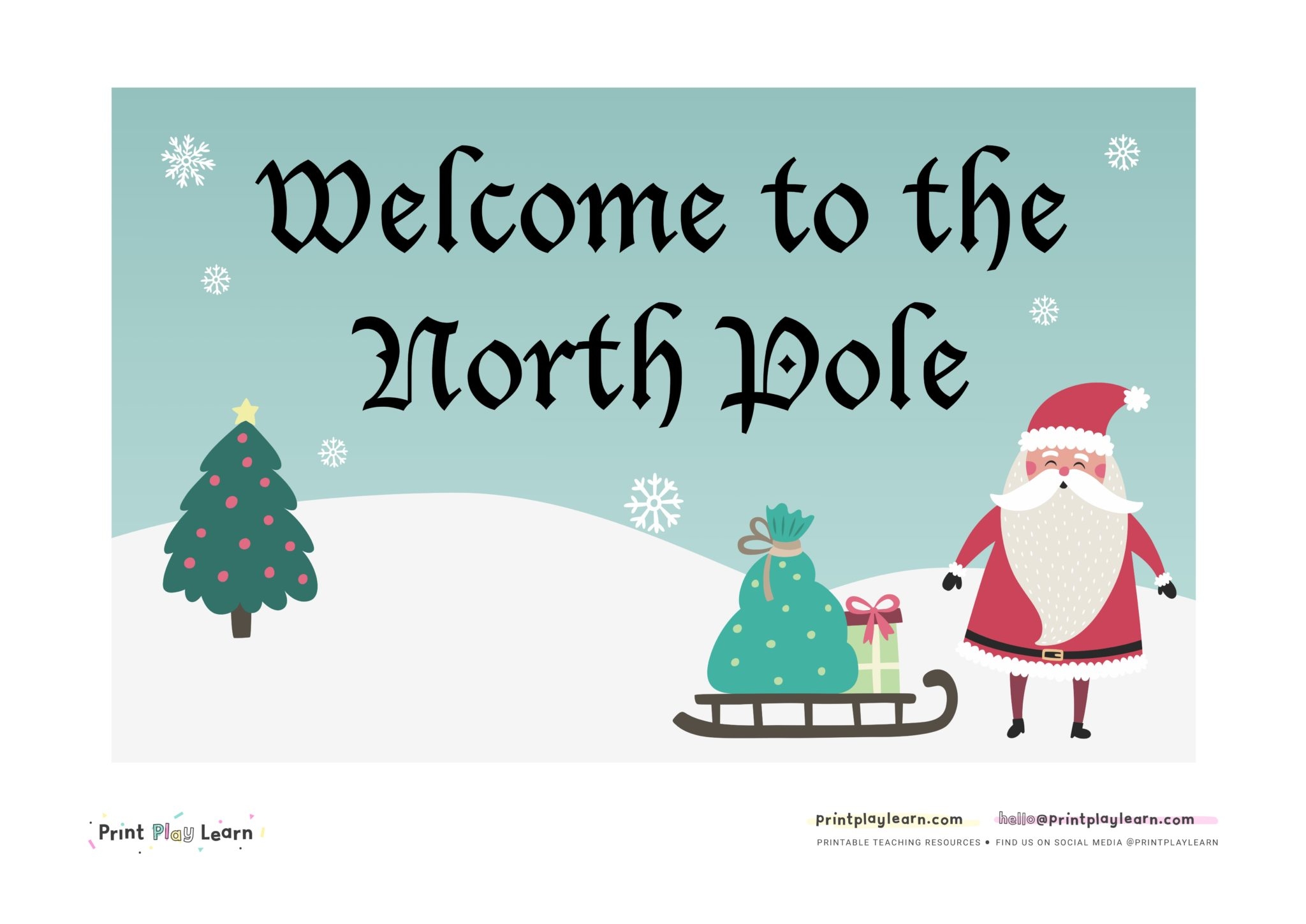 North Pole Sign Printable Teaching Resources Print Play Learn