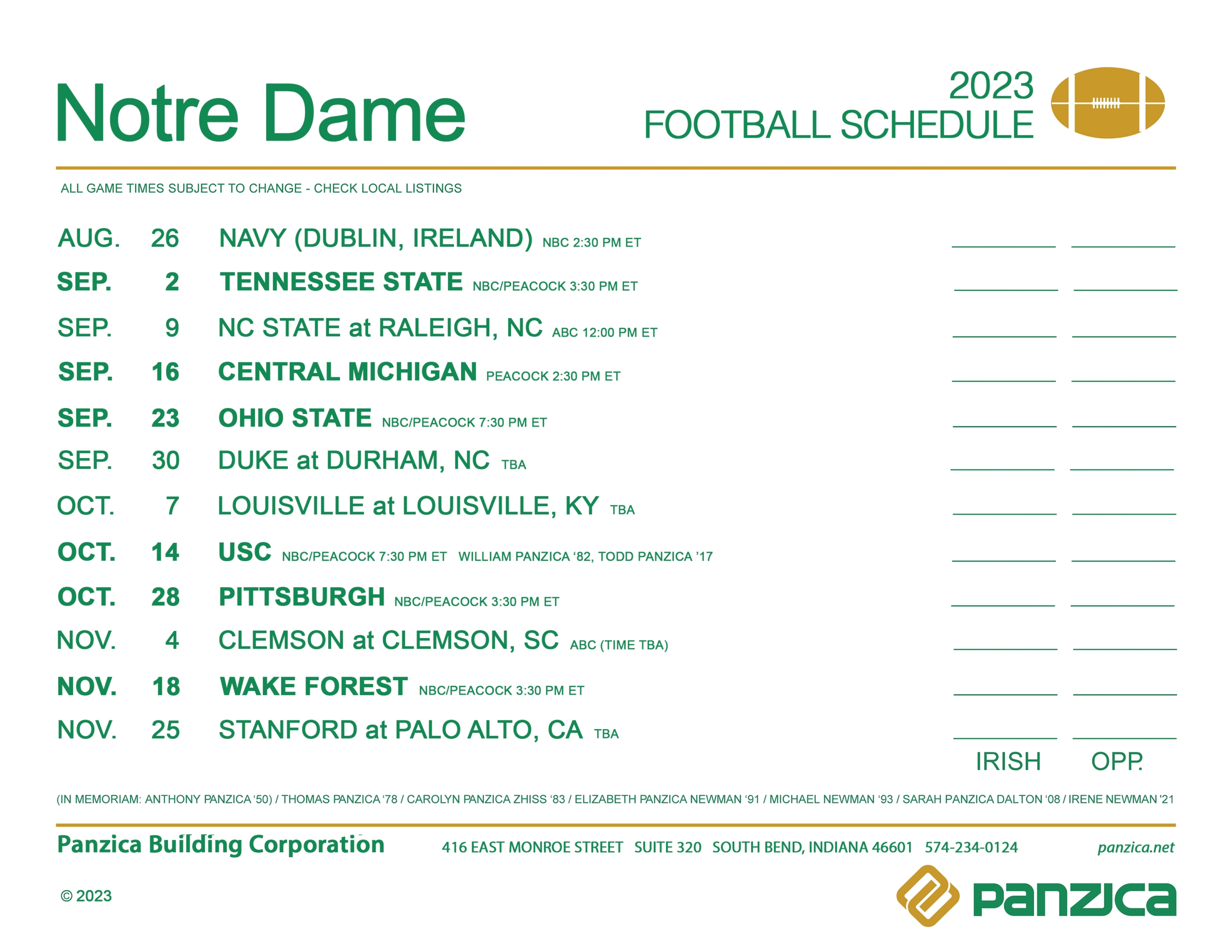 Notre Dame Hot Sale Football Schedule