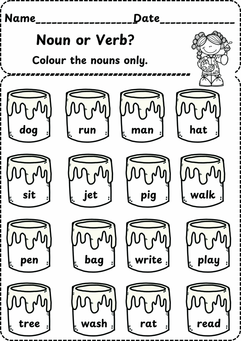 Noun Or Verb Grade 1 Worksheets Free Noun Worksheets Grade 1
