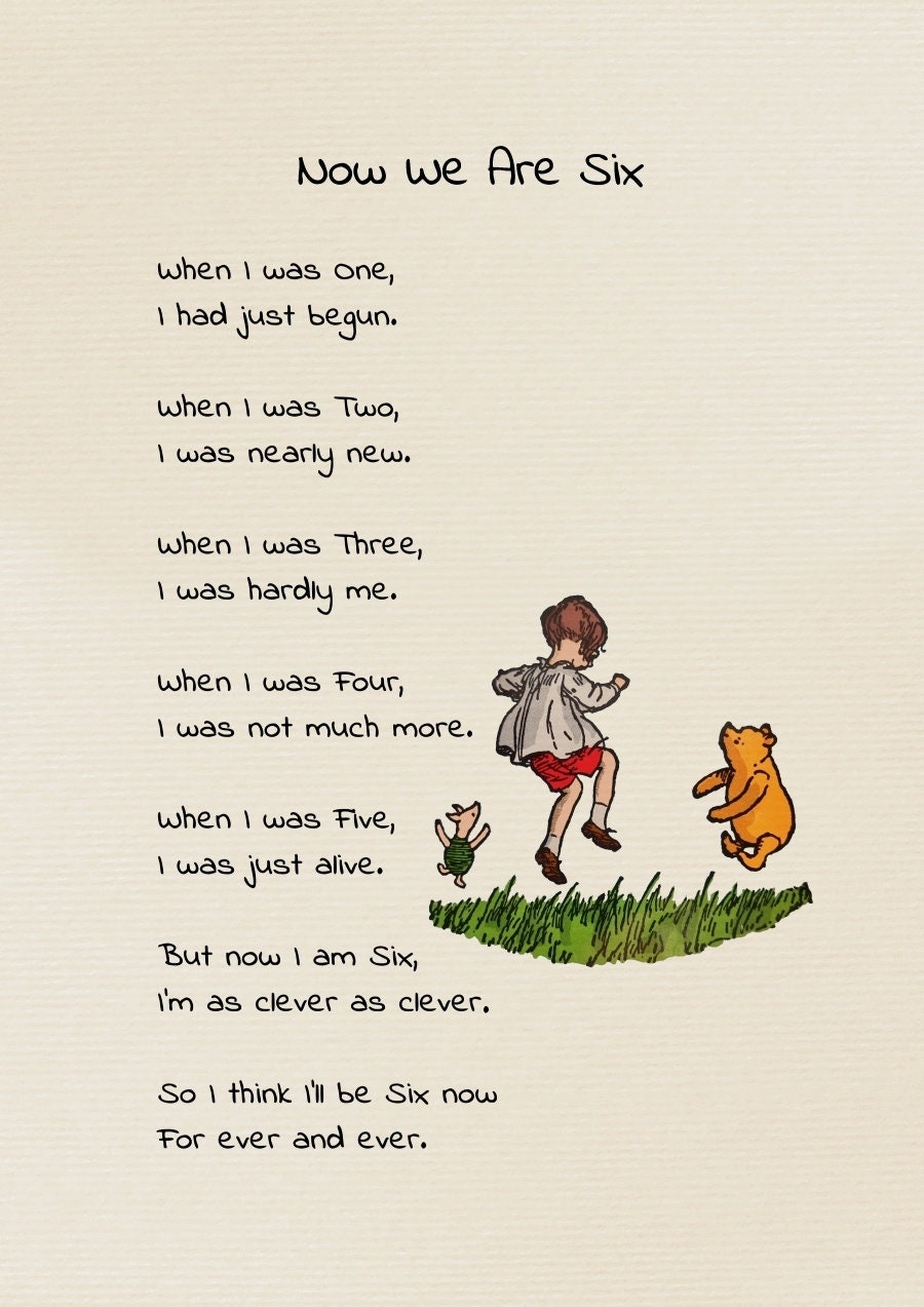 Now We Are Six A A Milne Poems Color Print When I Was One I Had 