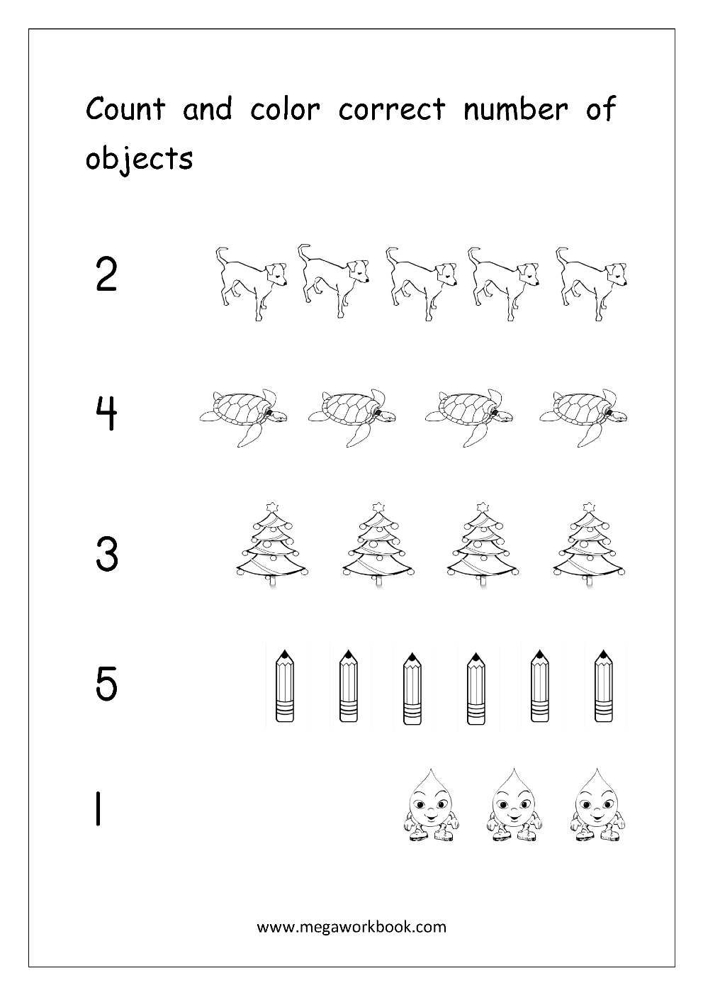 Number Counting Worksheets Math Counting Worksheets Free Counting Worksheets For Kindergarten And Preschool MegaWorkbook