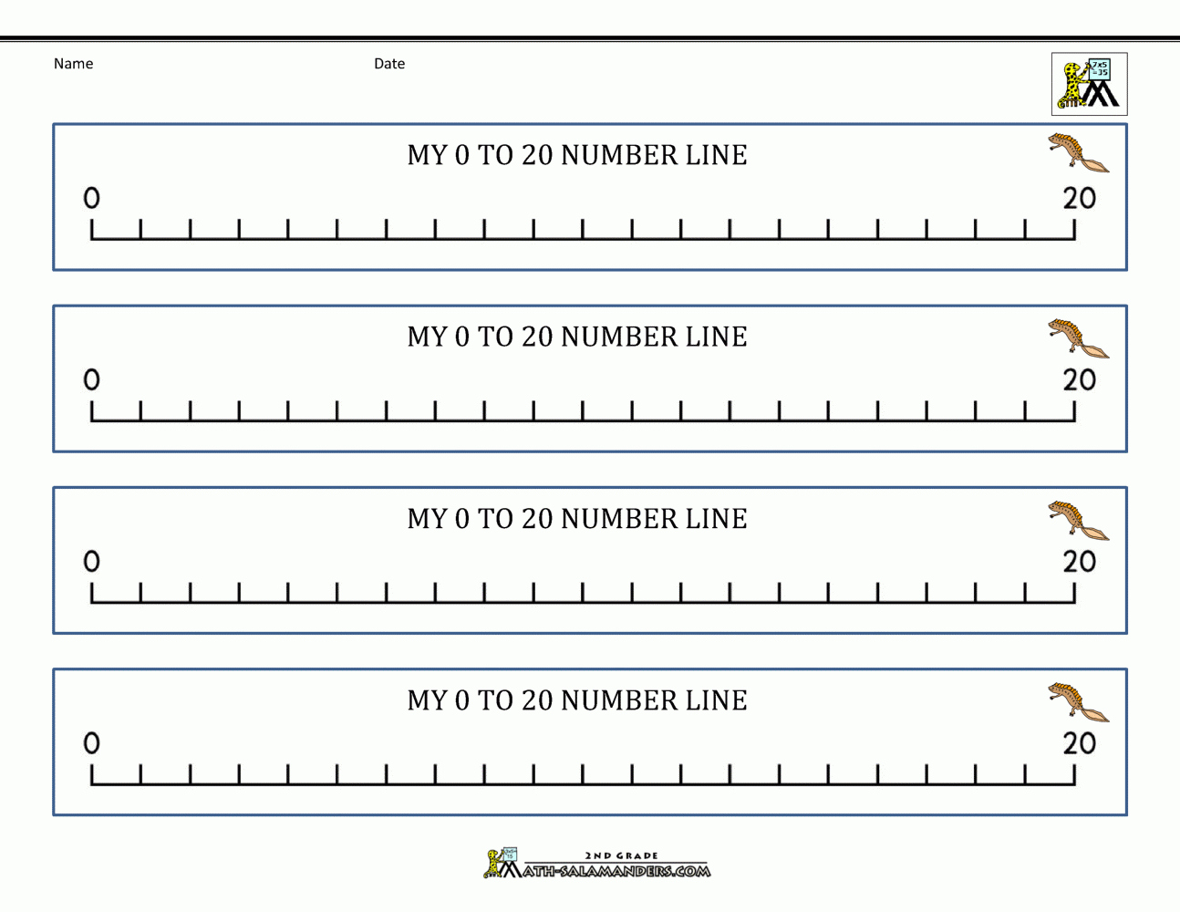 number line 1 20 printable