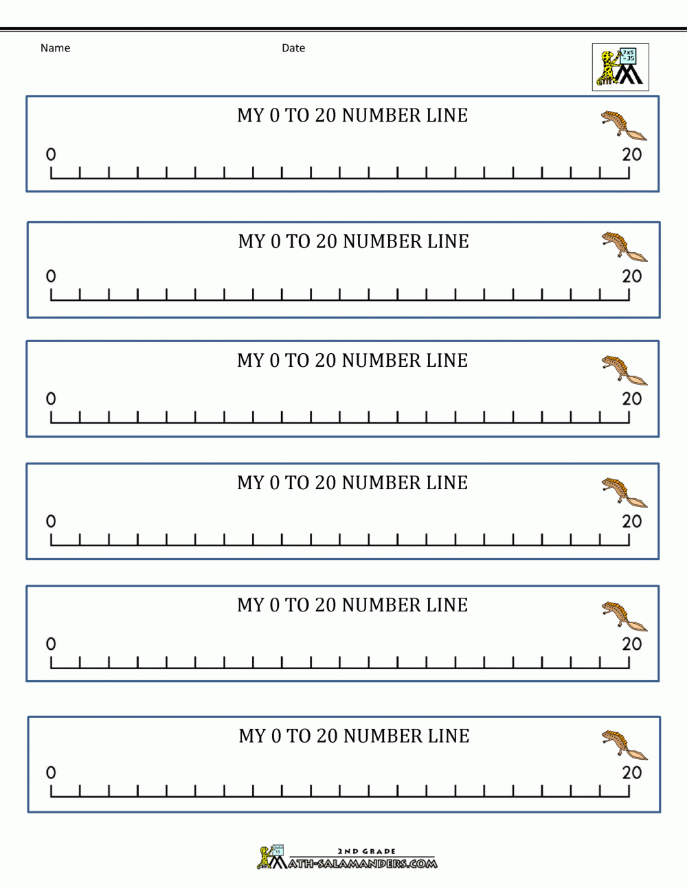 Number Line 0 To 20