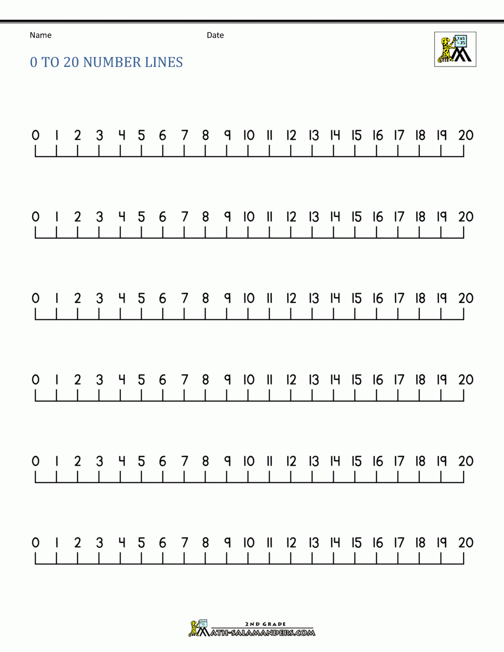 Number Line 0 To 20