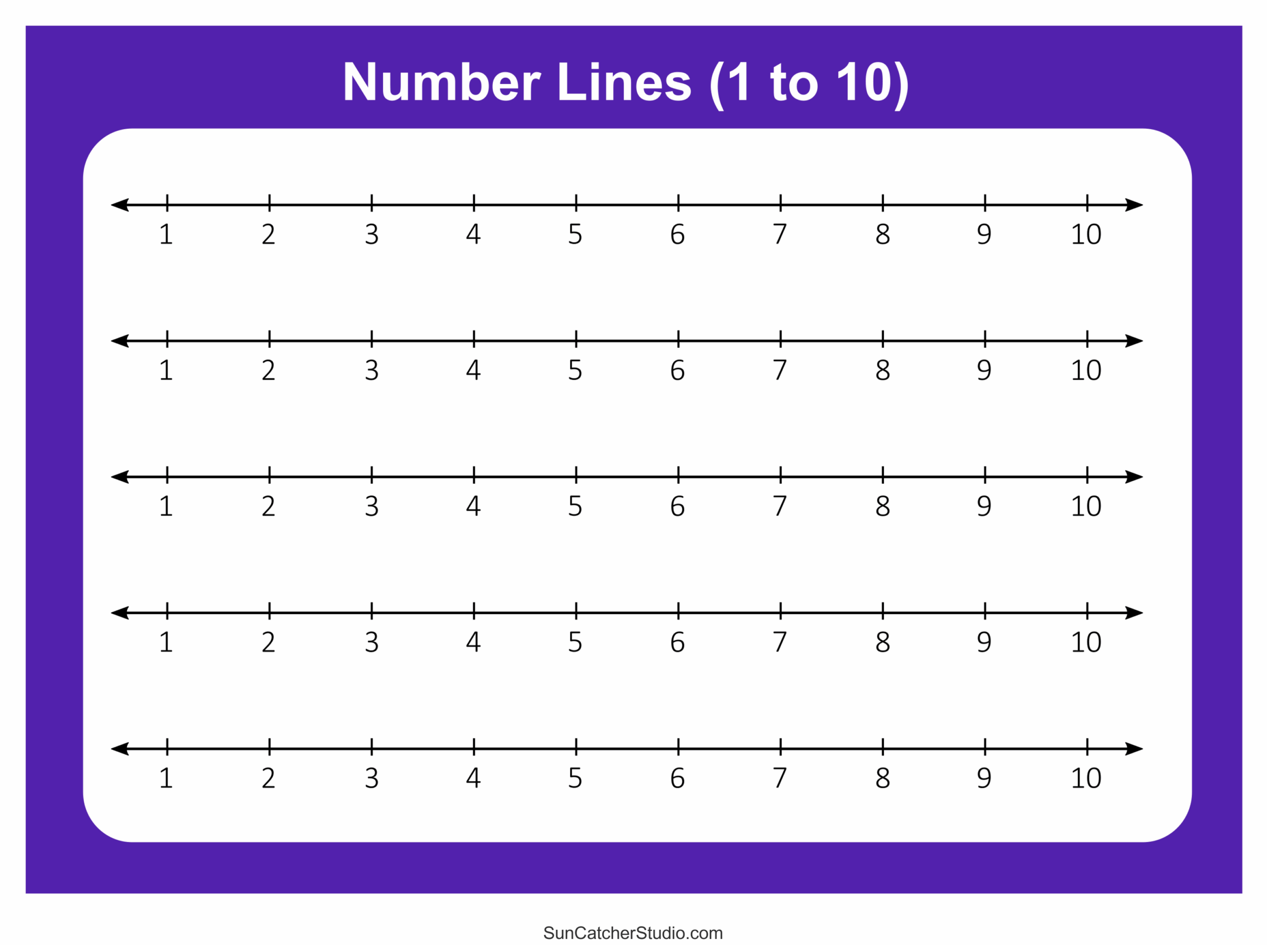 free printable number lines