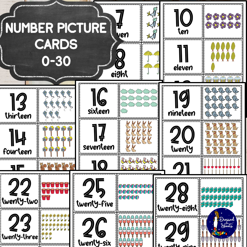 Number Picture Cards 0 30 Payhip