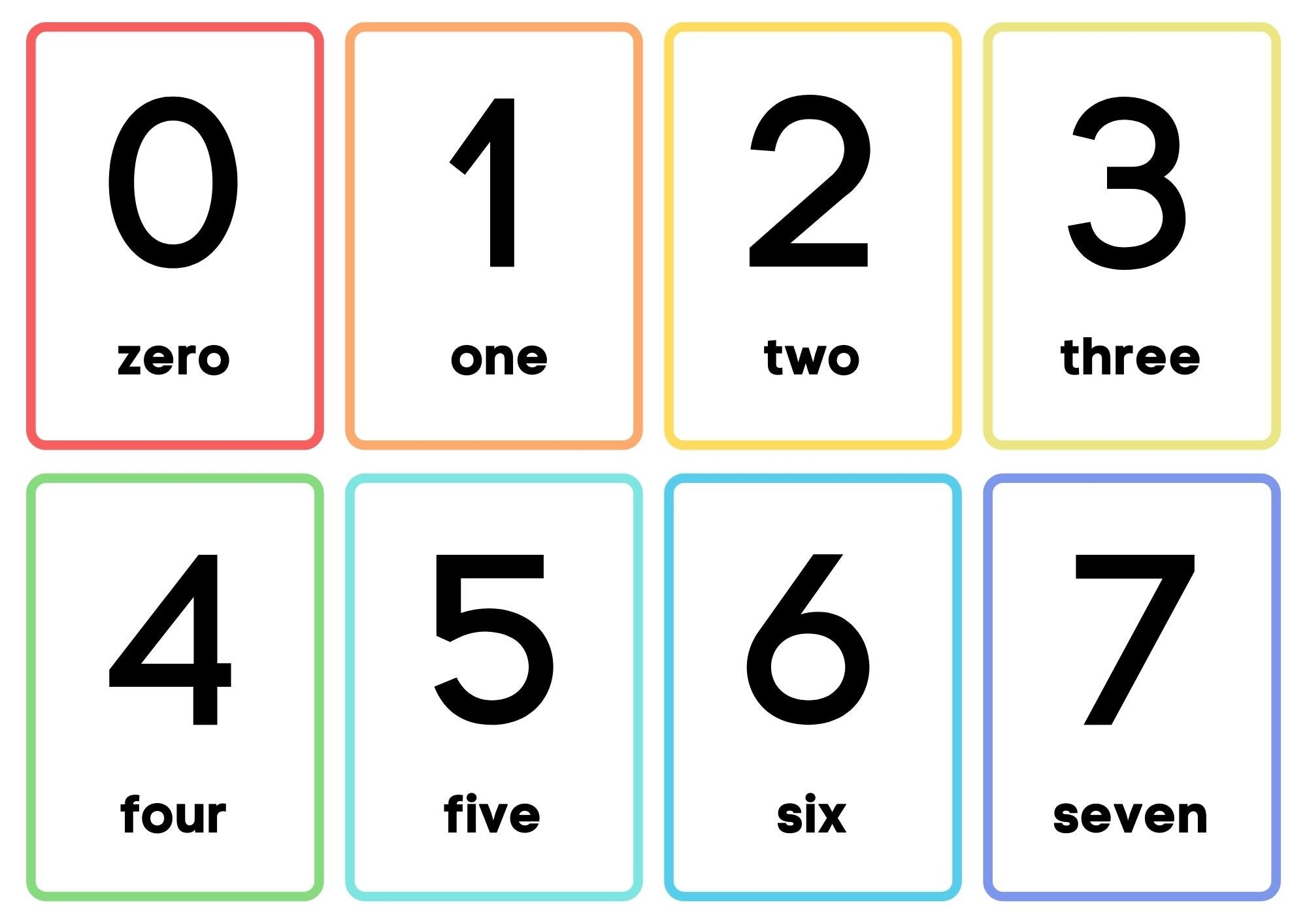 free printable number cards 1 20