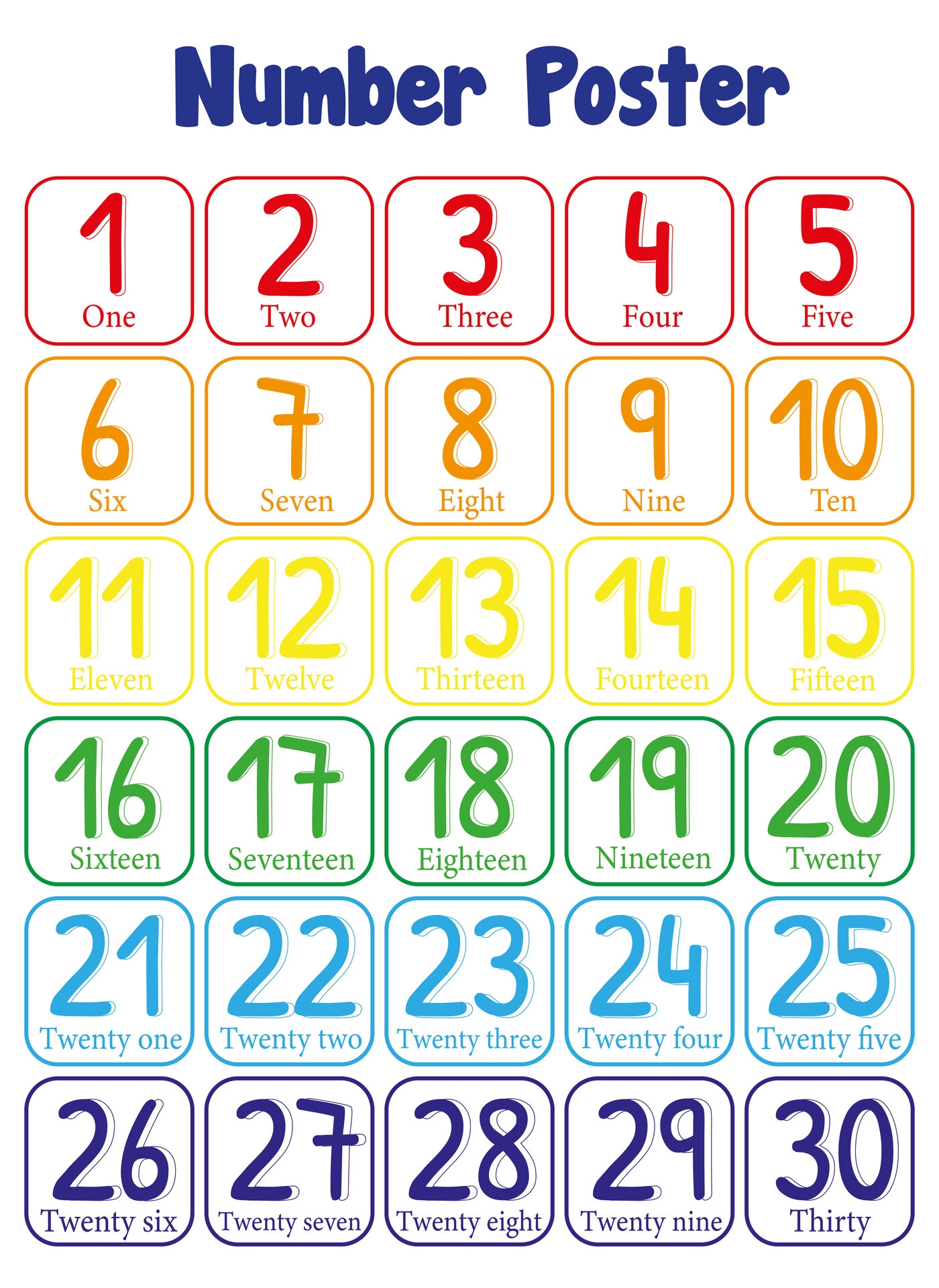 Numbers 1 30 Free Printable