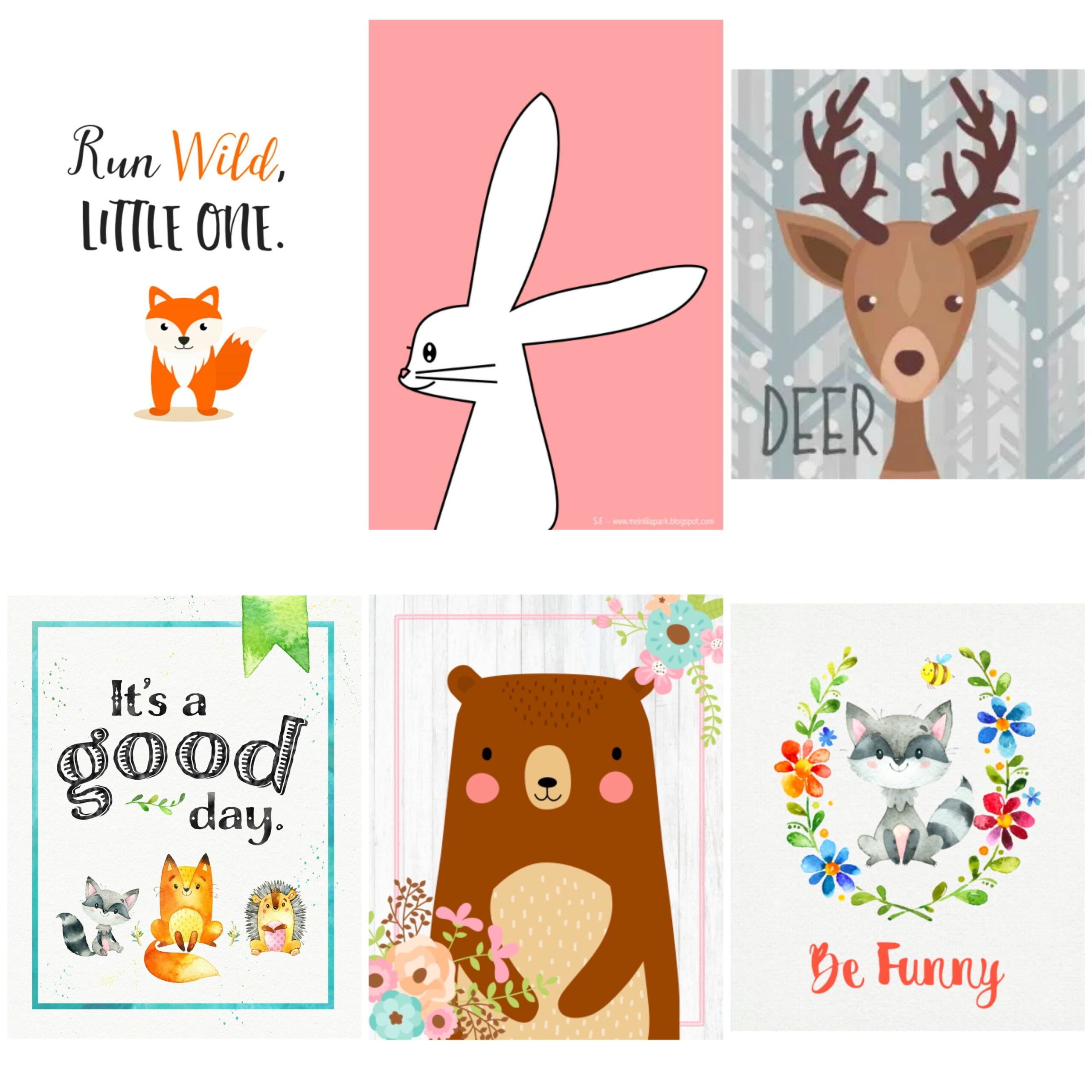 Nursery Decor Series 57 Free Printable Animal Wall Art Pieces