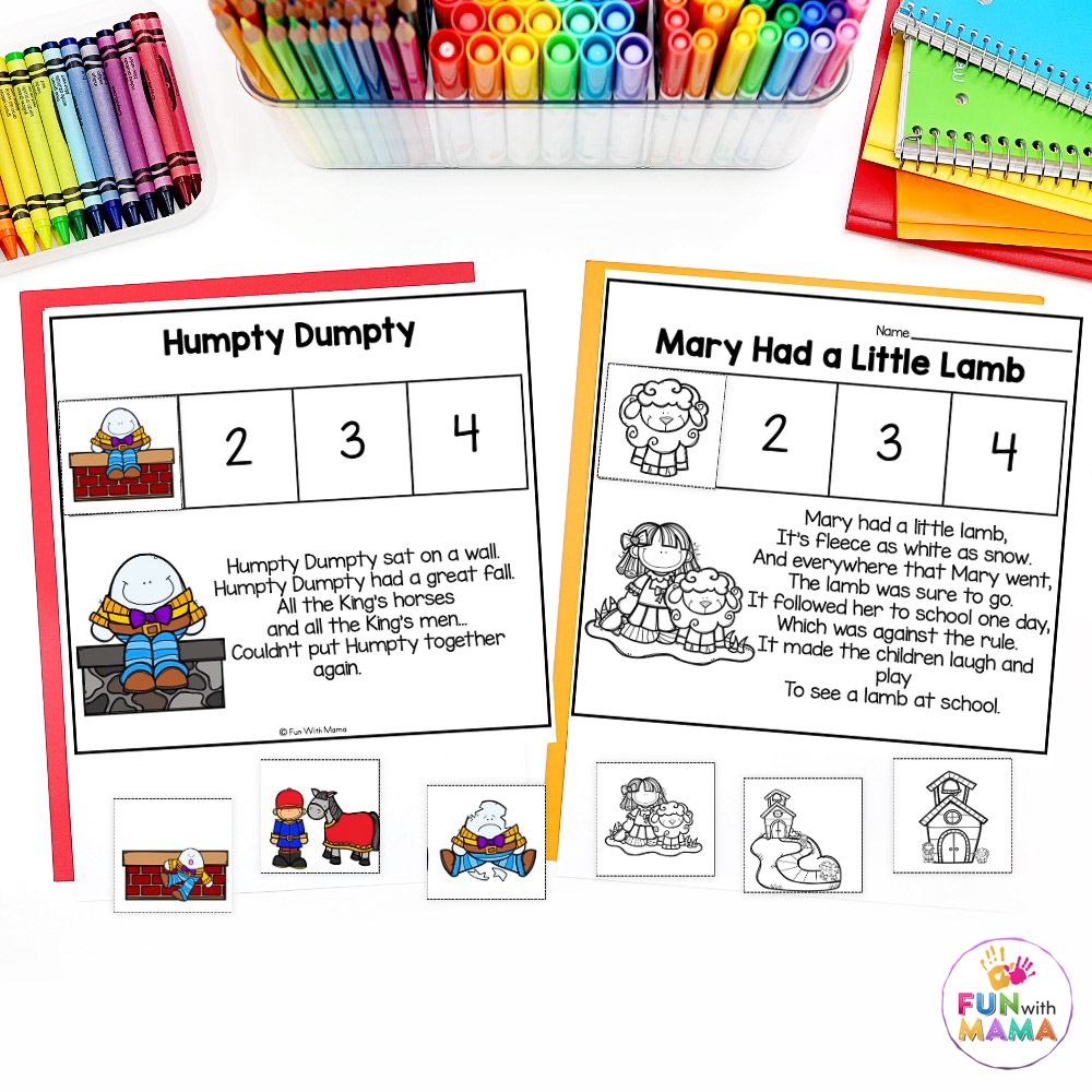 Nursery Rhymes Sequencing Worksheet Activities Fun With Mama