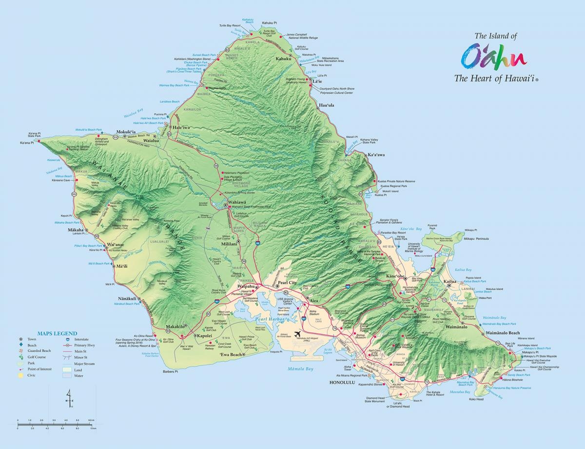 printable map of oahu