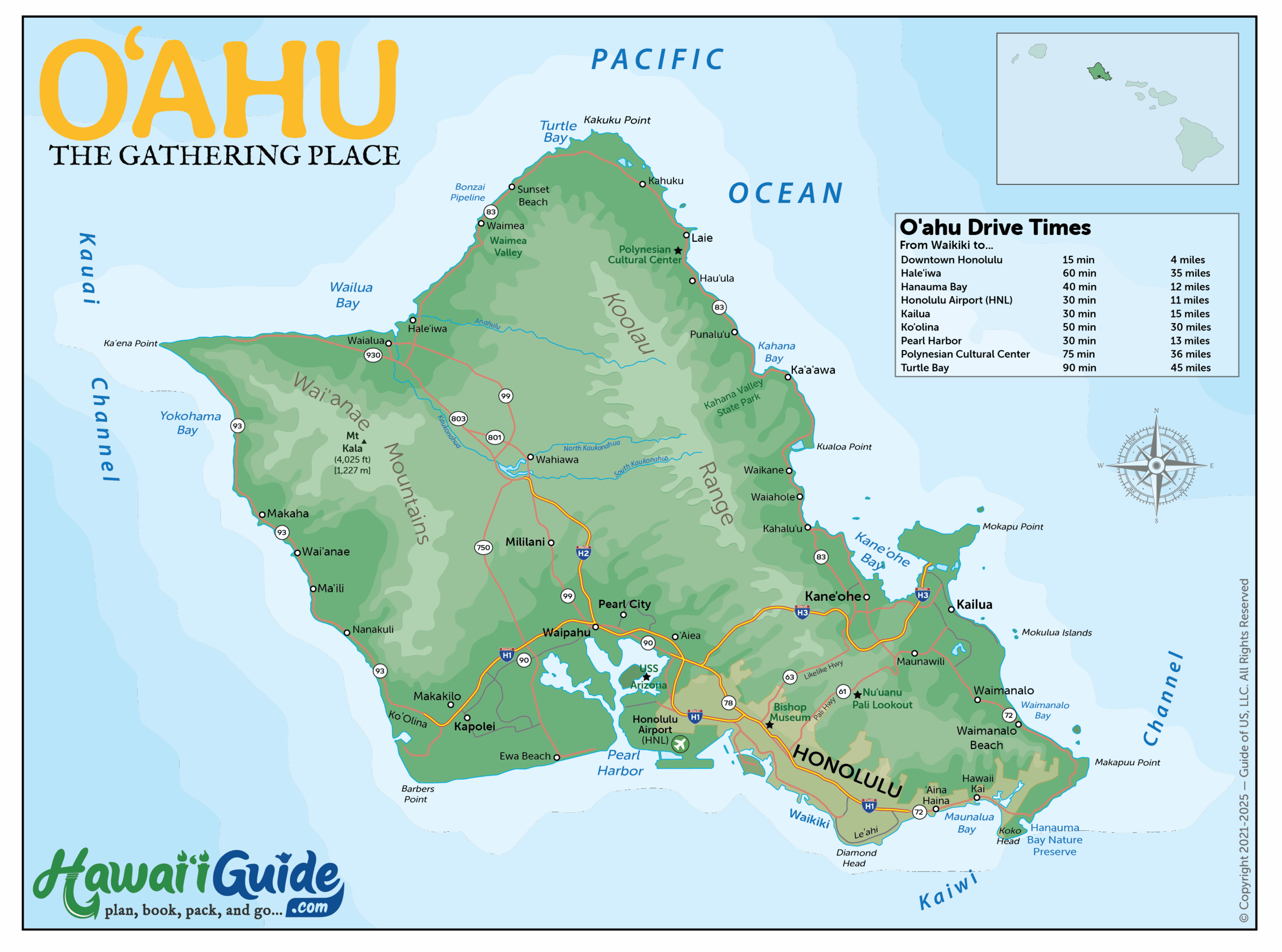 Oahu Maps Updated Travel Map Packet Printable Map HawaiiGuide Oahu Maps Updated Travel Map Packet Printable Map HawaiiGuide