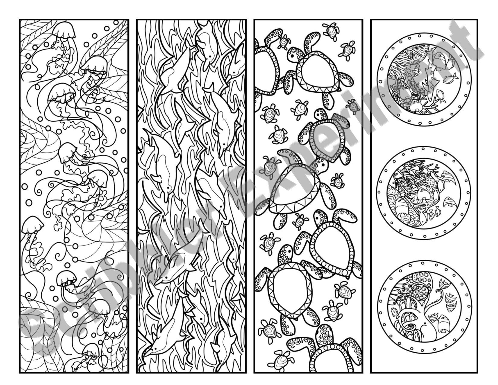 free printable coloring under the sea bookmarks