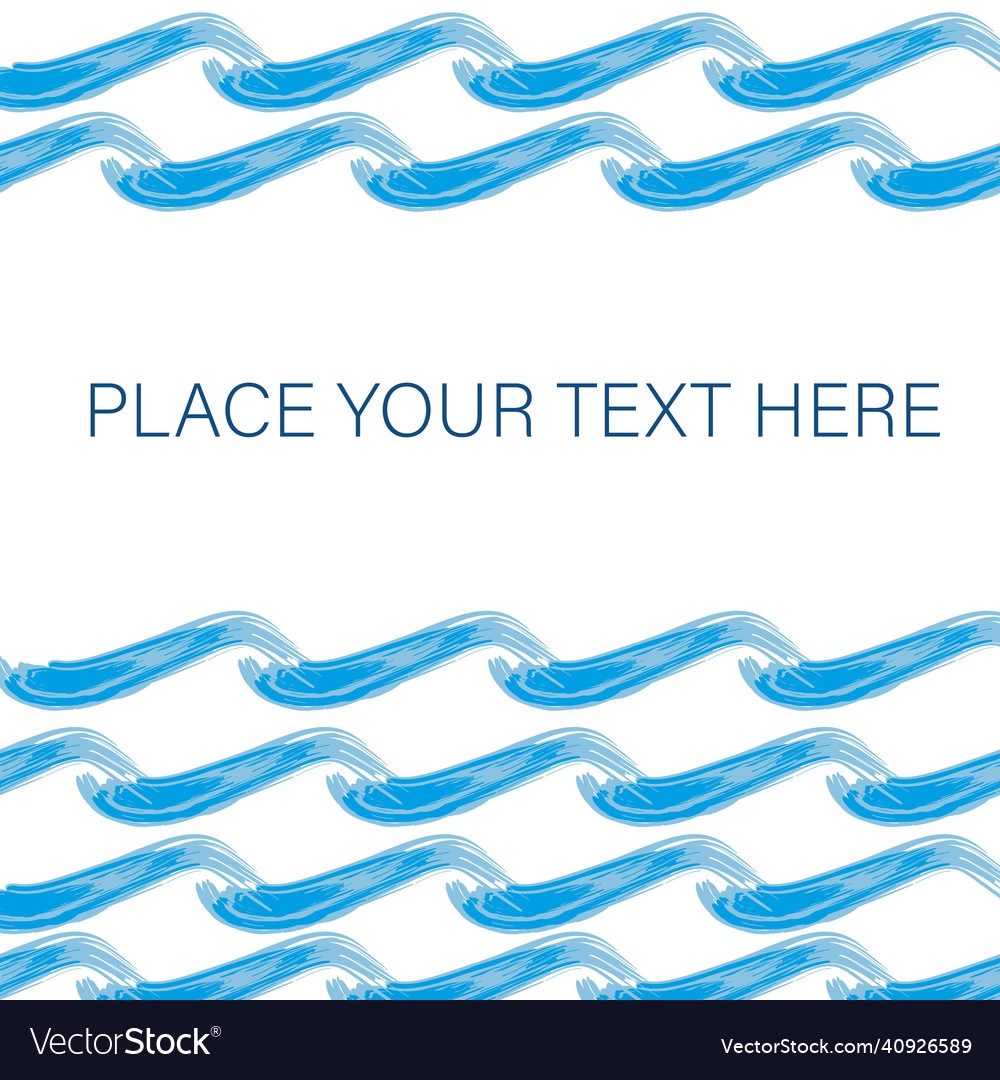 Ocean Waves Template With Space For Text Vector Image