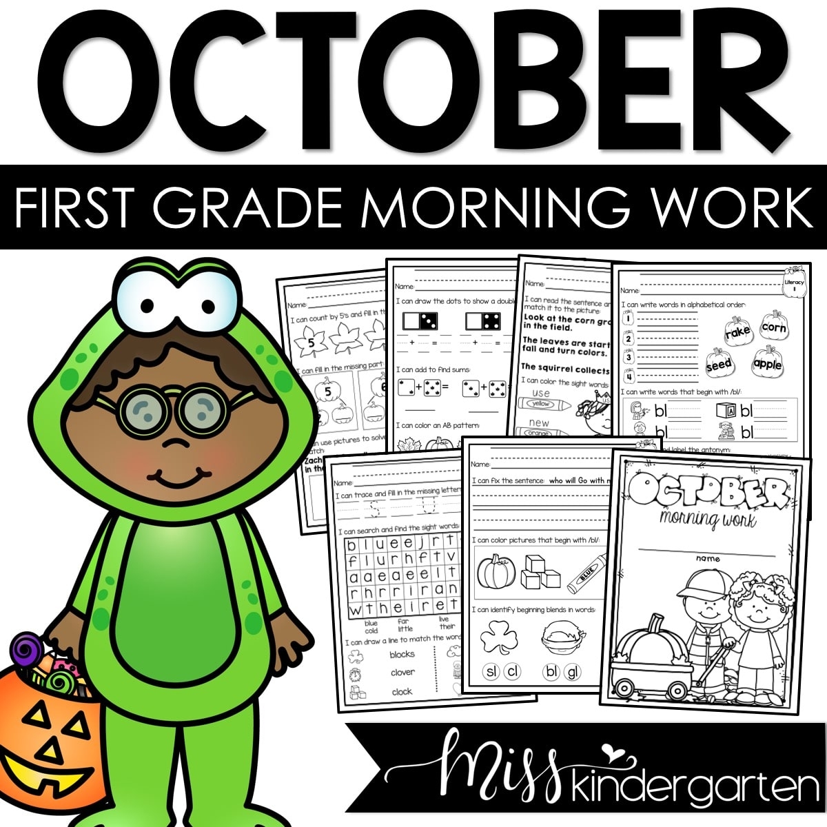 October Morning Work First Grade Miss Kindergarten