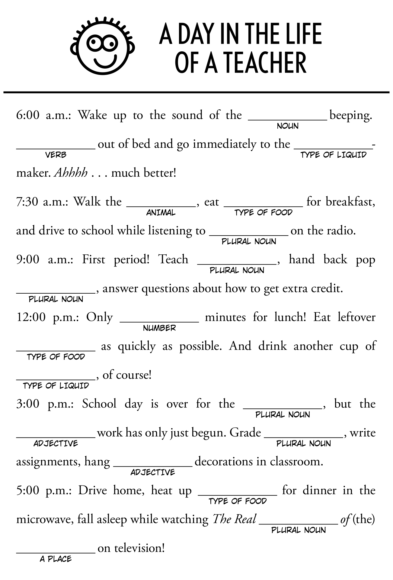 Office Mad Libs 10 Free PDF Printables Printablee Worksheets Library