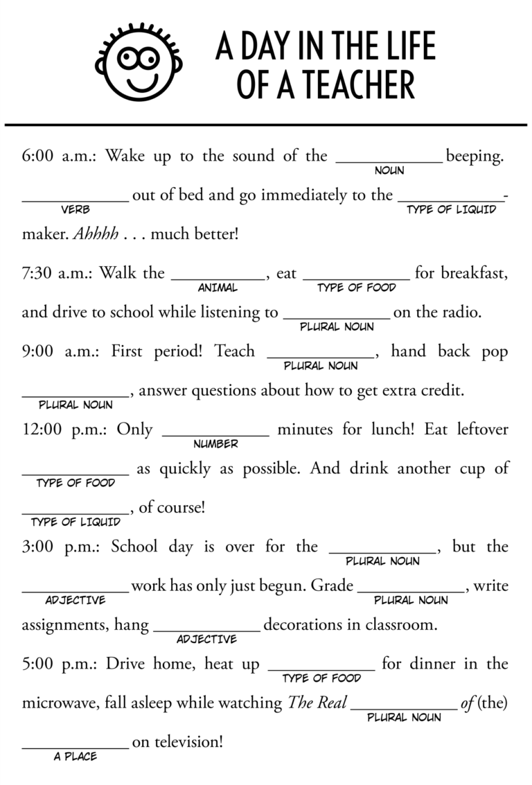 Office Mad Libs 10 Free PDF Printables Printablee Worksheets Library