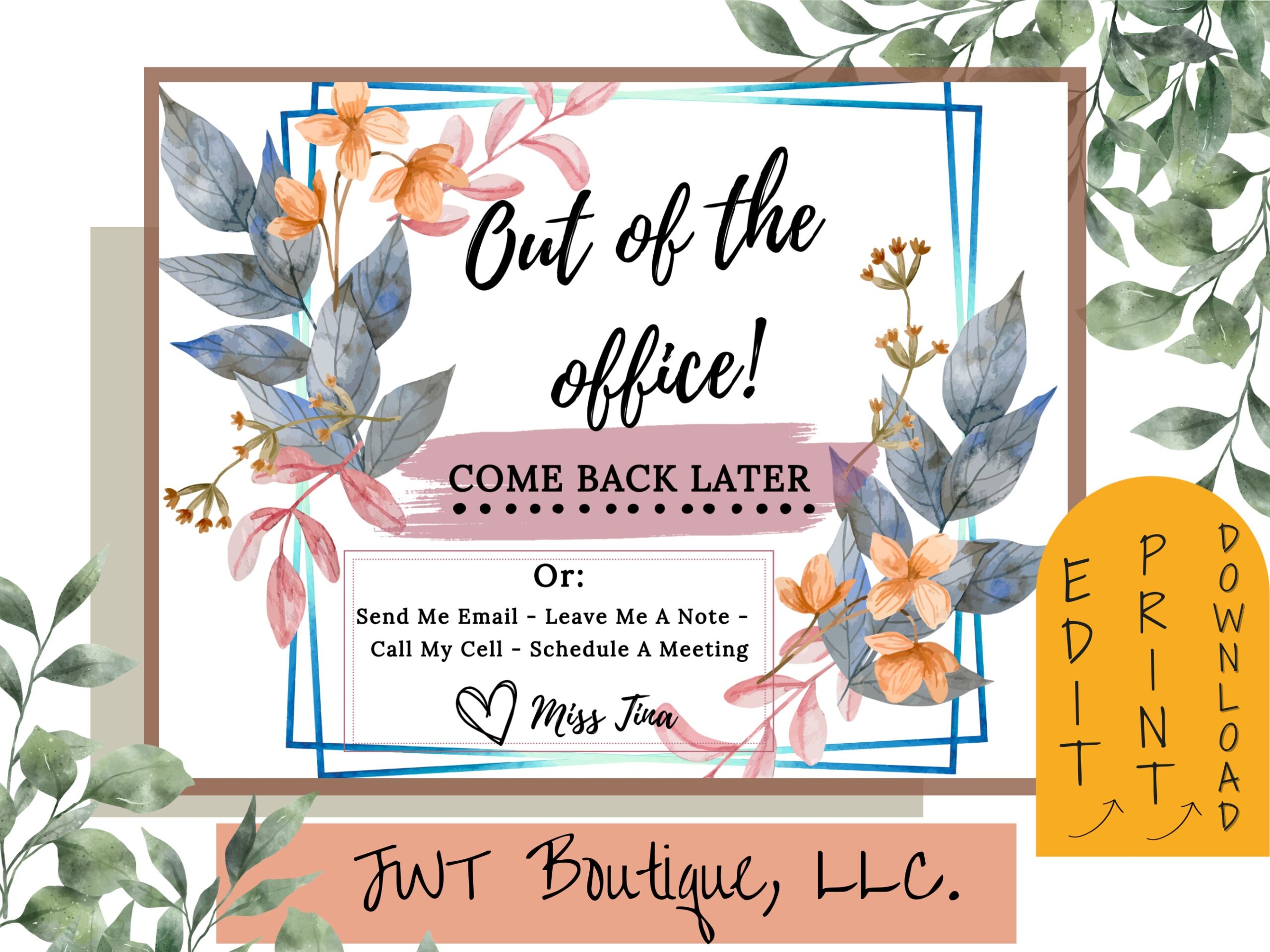 Office Signs For Wall Out Of Office Sign Template Printable 