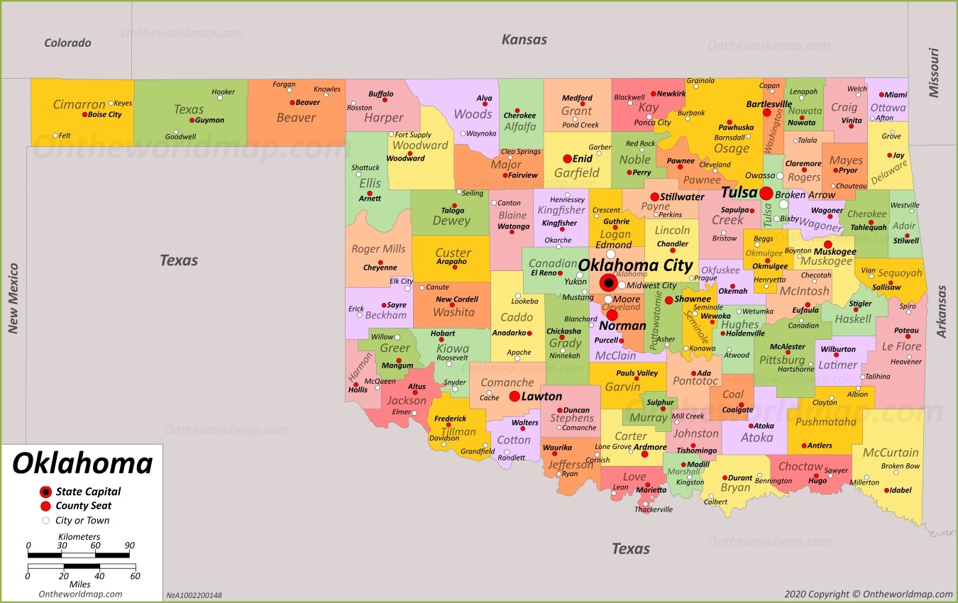 Oklahoma State Map USA Maps Of Oklahoma OK 