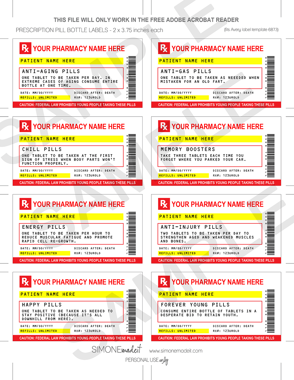 Old Age Prescription Labels 2 X 3 75 Inch For Vials