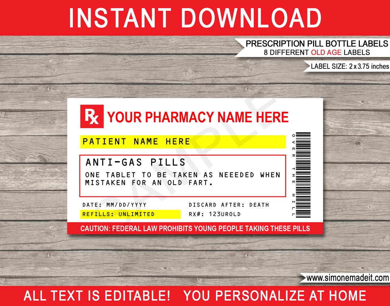 Old Age Prescription Labels 2 X 3 75 Inch For Vials