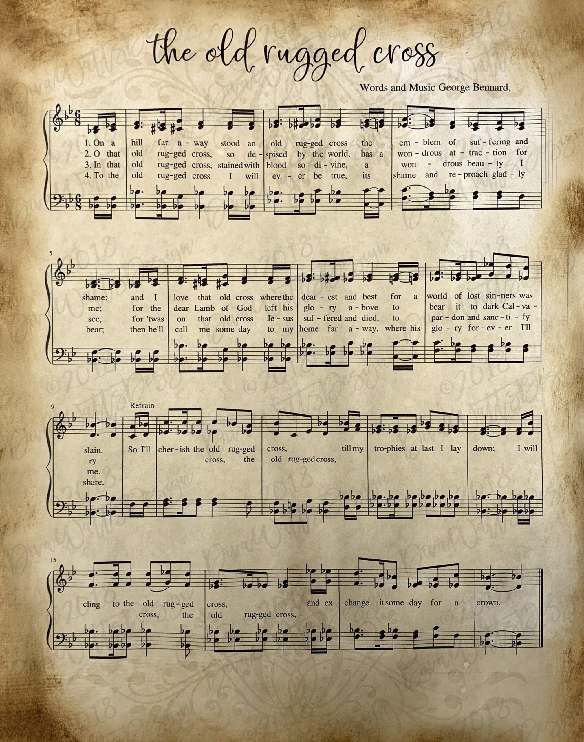 old rugged cross printable sheet music
