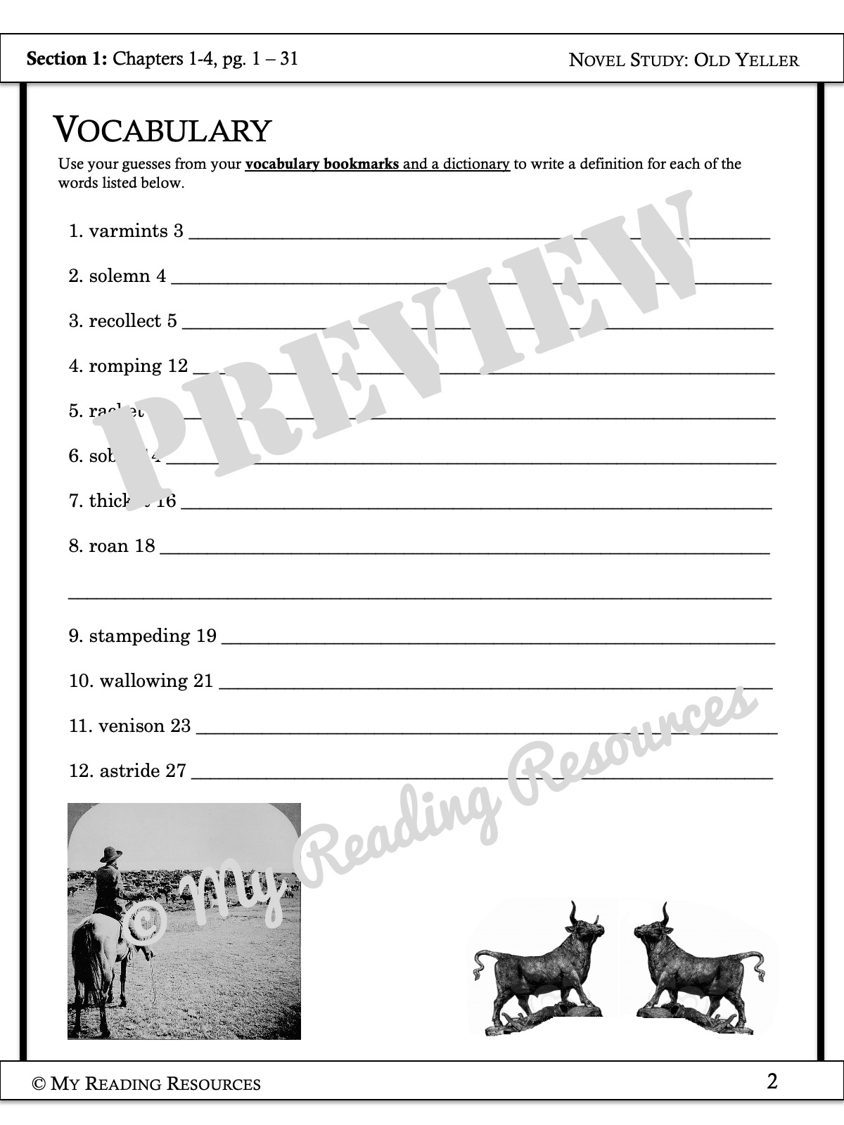 Old Yeller Student Worksheet Packet My Reading Resources Worksheets Library