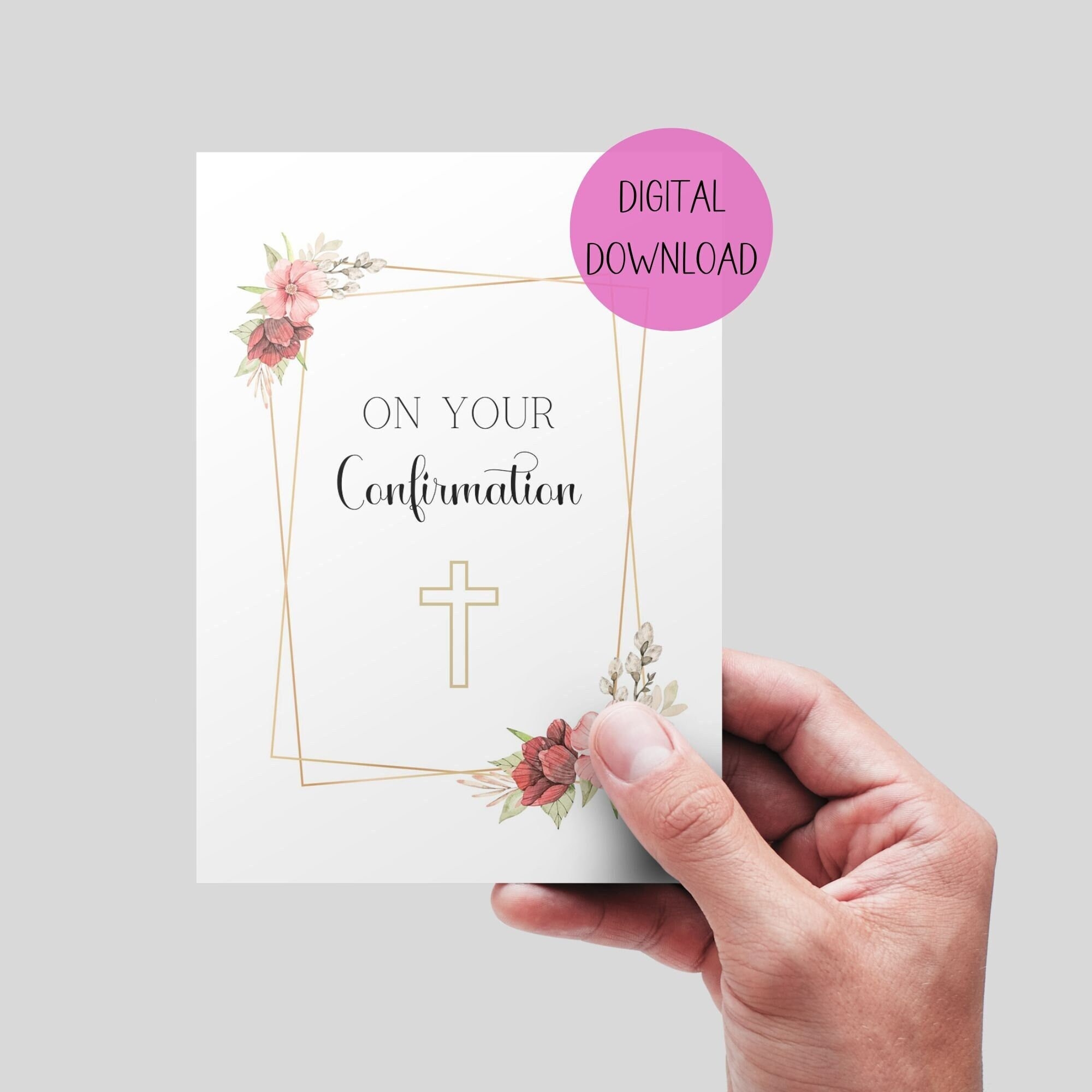 On Your Confirmation Day Card Printable Card floral Confirmation 