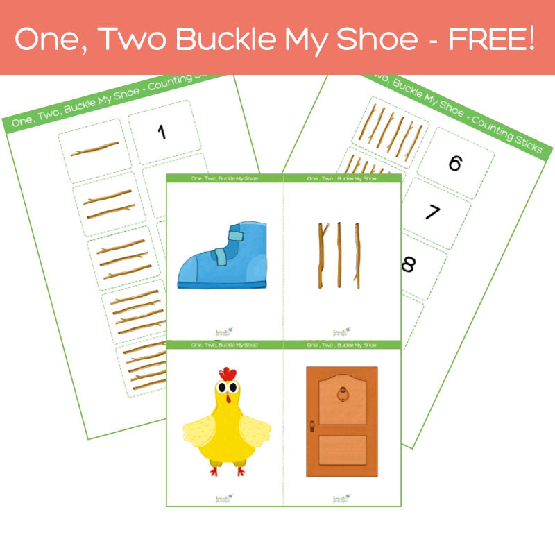 one two buckle my shoe printable