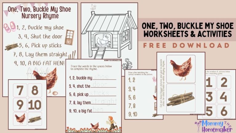 One Two Buckle My Shoe FREE Printable With Activities Mommy The Homemaker