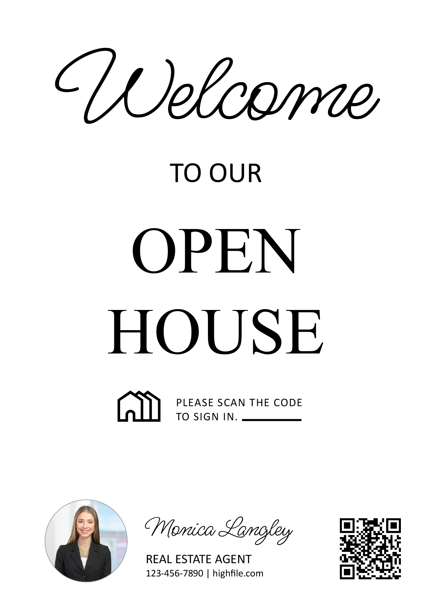 Open House Welcome And Sign in Sheet Word Google Docs Highfile
