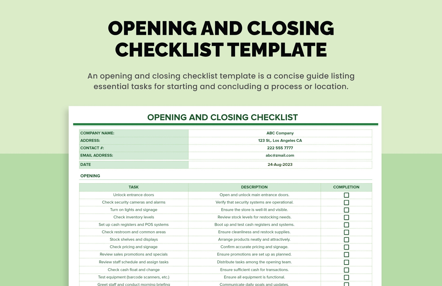 printable closing register template