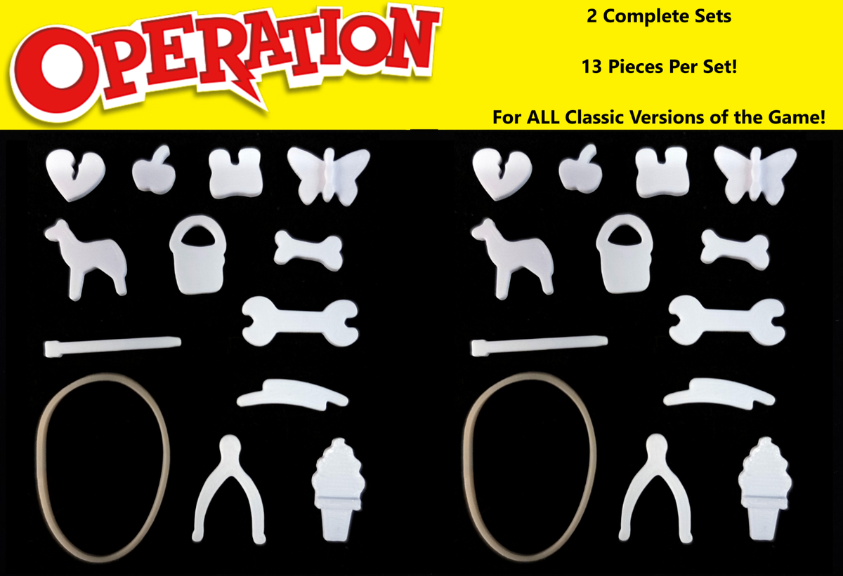 Operation Game Replacement Pieces Parts 2 Complete Sets Of 13 W Ice Cream Cone 