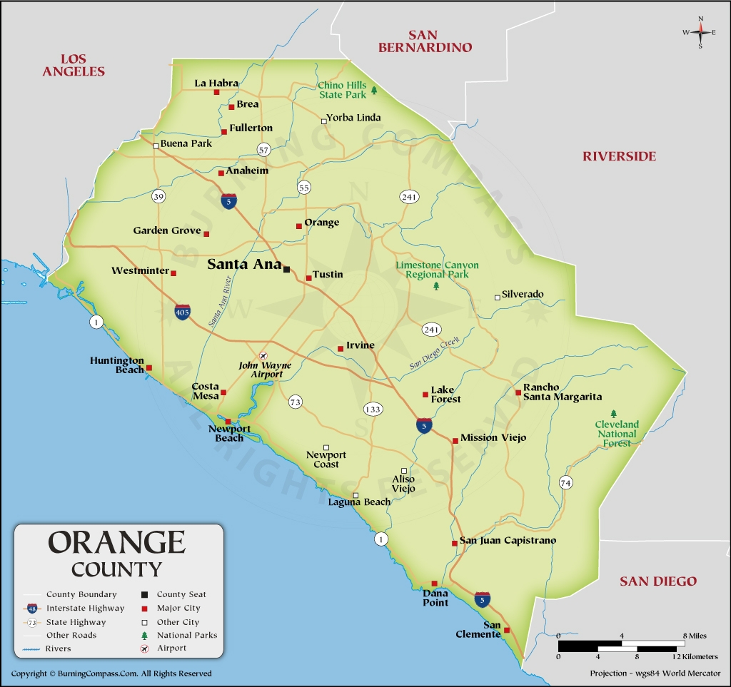 Orange County Map California USA