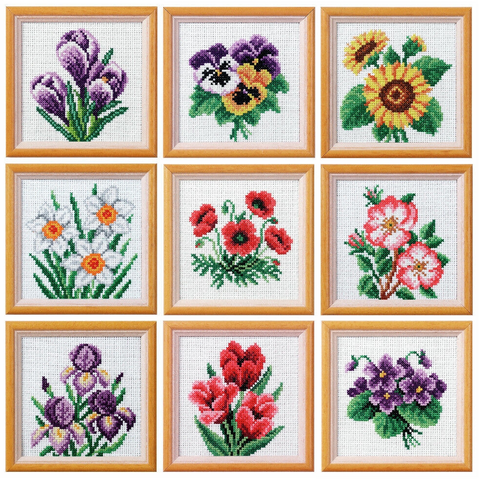Orchidea Cross Stitch Kit Floral Flowers Poppy Sunflowers Roses Tulips