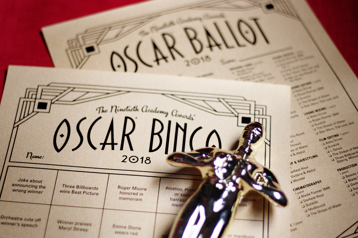 Oscar Bingo 2018 Is Ready To Print FREE Printable Oscar Party Game