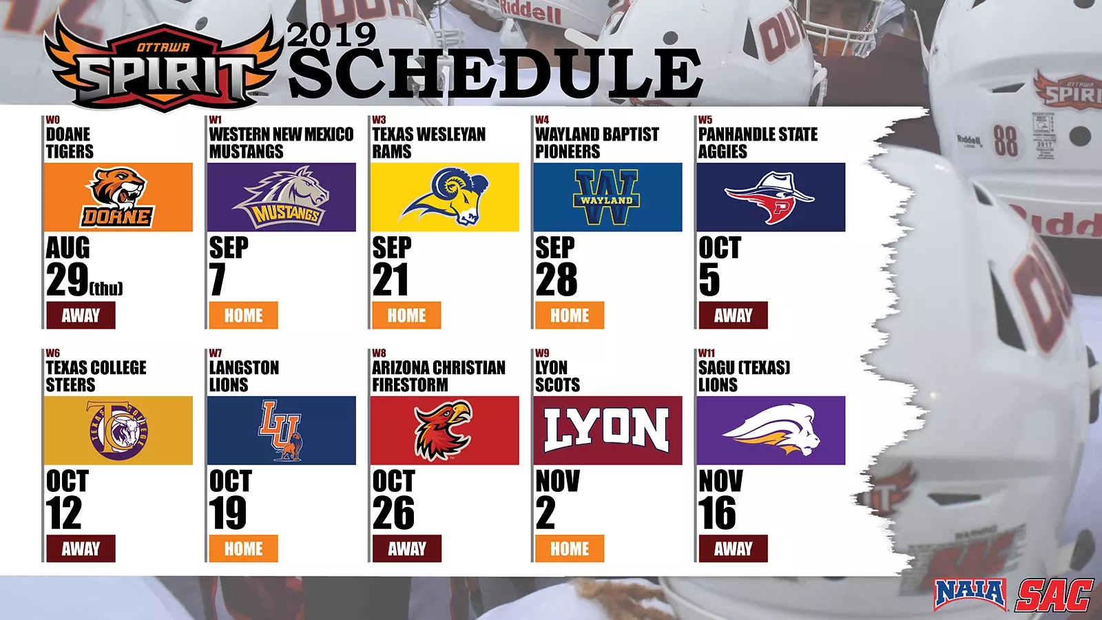 OUAZ Unveils 2019 Football Schedule OUAZ Athletics OUAZ Unveils 2019 Football Schedule OUAZ Athletics