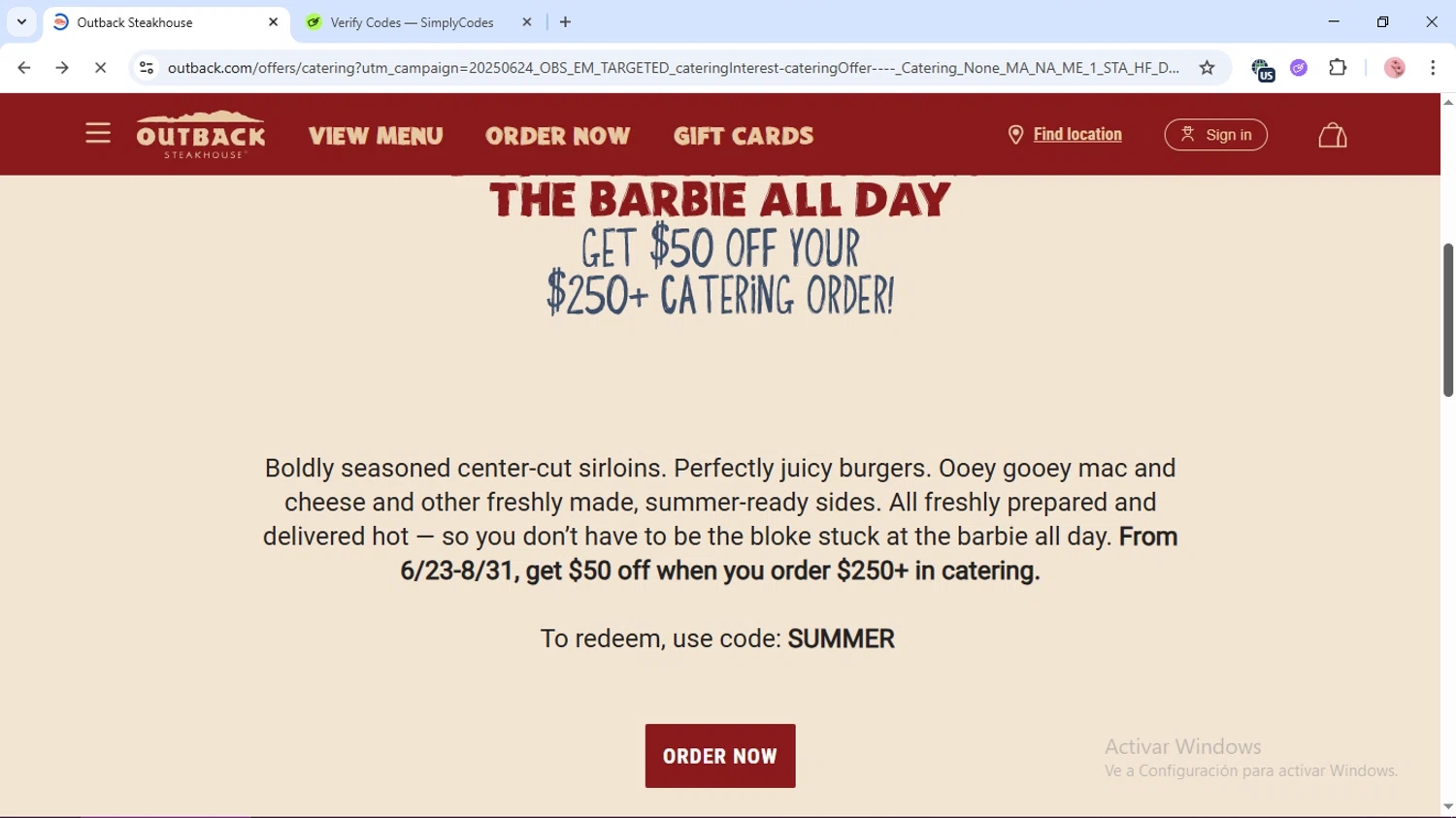 Outback Steakhouse Coupon Codes 50 Off Aug 2025