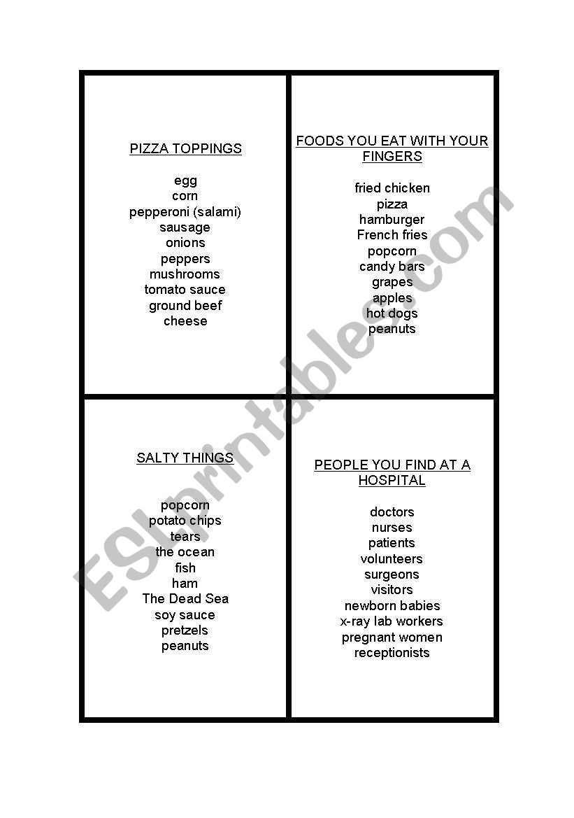 Outburst More Cards ESL Worksheet By Mikovich