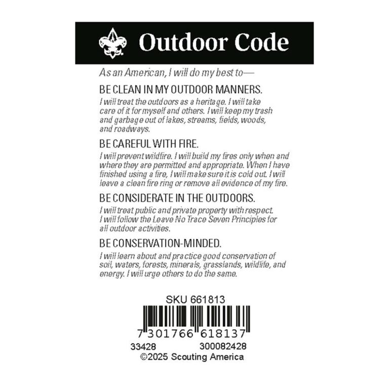 Outdoor Code Pocket Certificate