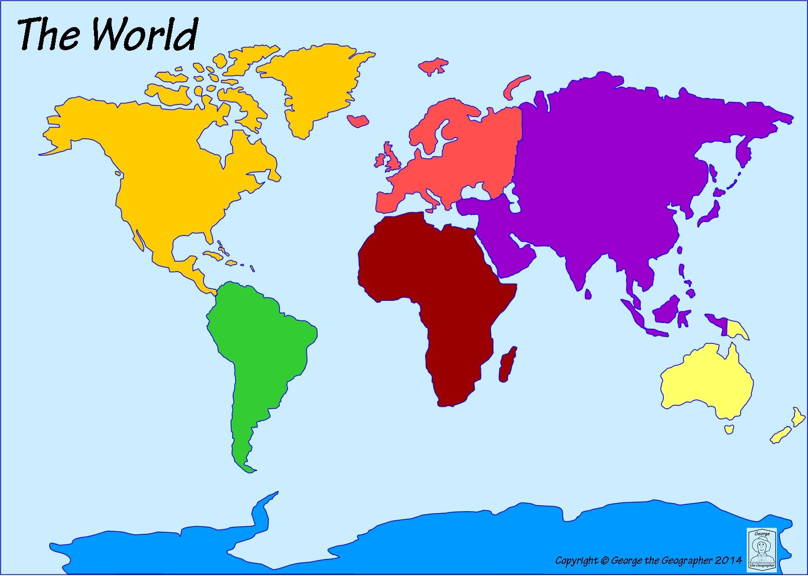 free printable continents and oceans blank map