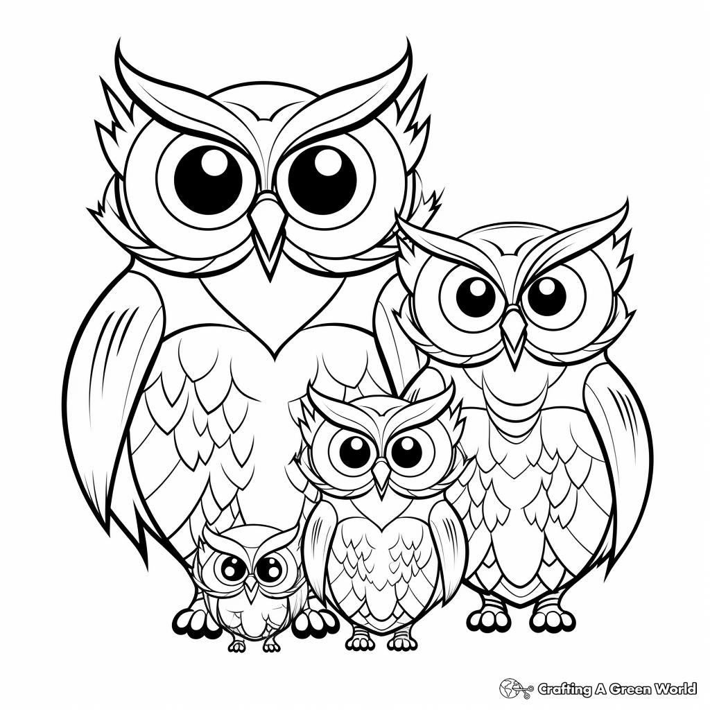 free owl family to printable