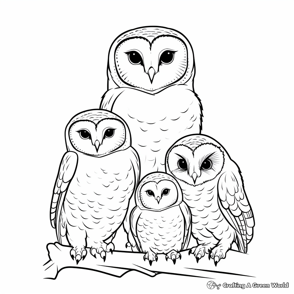 Owl Family Coloring Pages Free U0026 Printable 