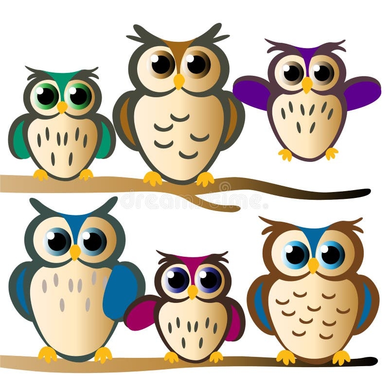 Owl Family Stock Vector Illustration Of Kids Isolated 19552469