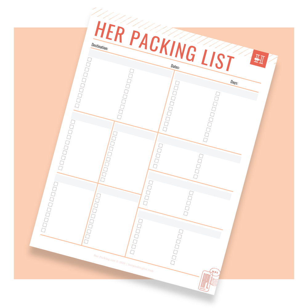 customizable packing list printable