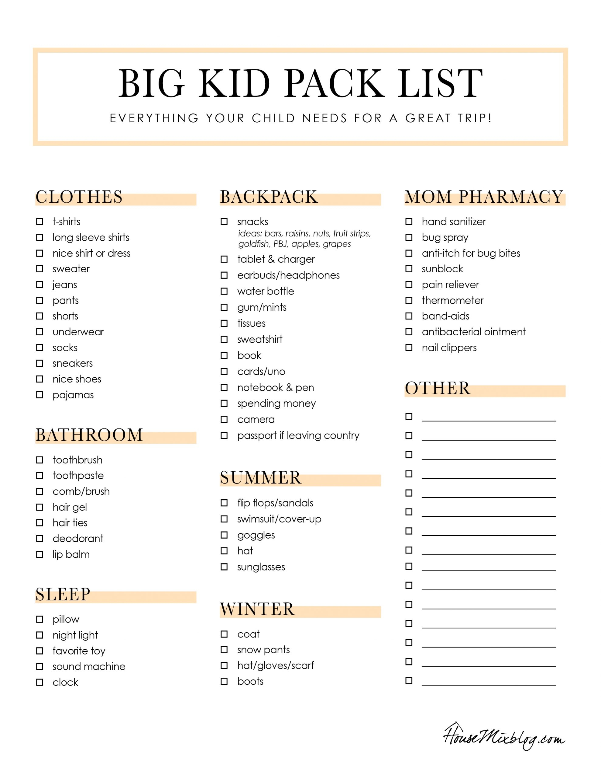 Packing Hacks 2 Printable Checklists House Mix